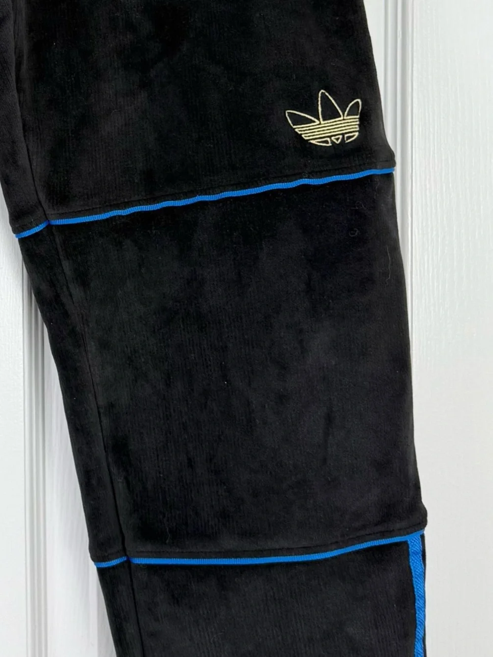 Adidas Tyshawn Black Velour Track Pants Men’s Small
